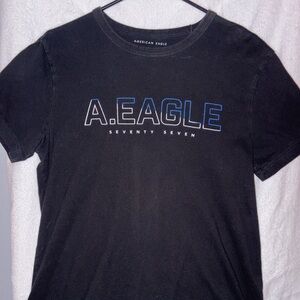 American Apparel Black Tee with Blue Accents